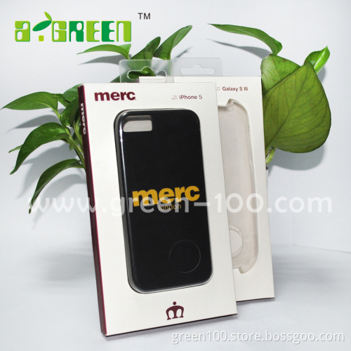 Paper Box with Plastic Window for iPhone Case Packing (Green-10)
